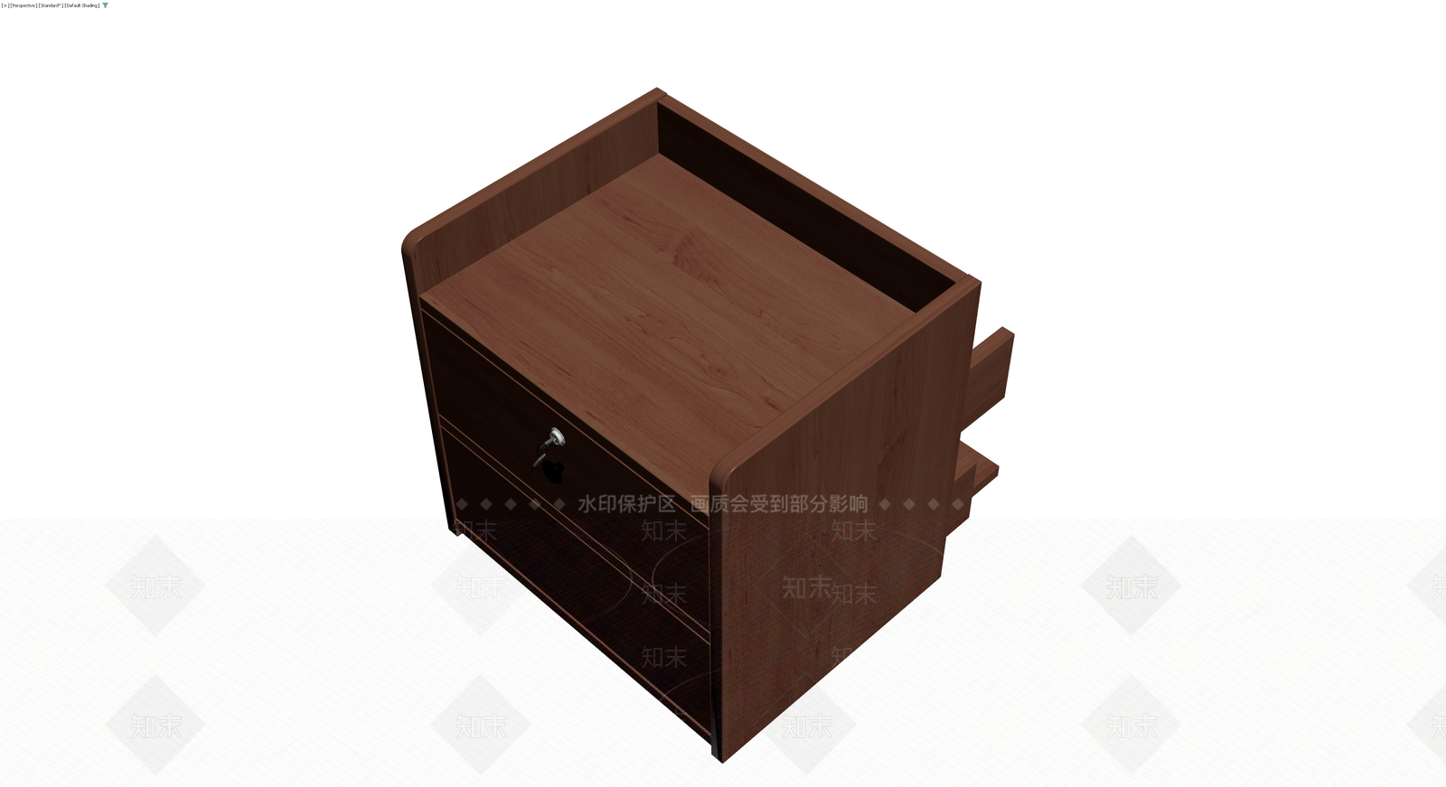 木质带锁抽屉柜3D模型下载【ID:1230391993】