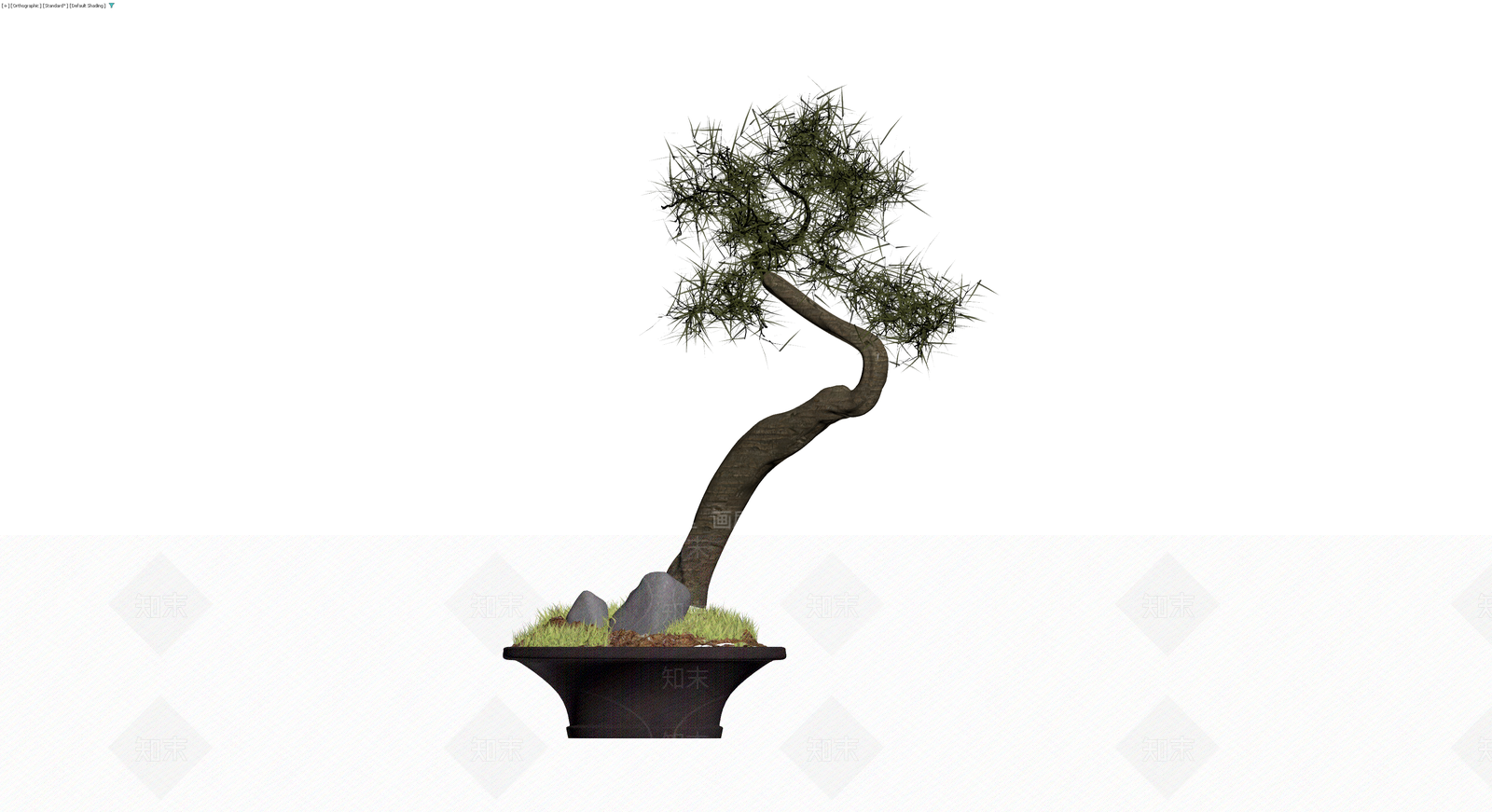带盆景观松树盆栽3D模型下载【ID:1230098497】