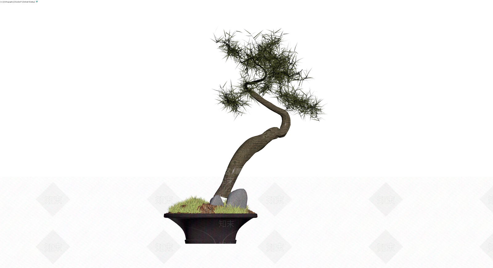 带盆景观松树盆栽3D模型下载【ID:1230098497】