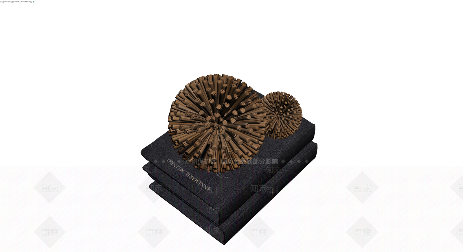 书籍与松果组合摆件3D模型下载【ID:1230157928】