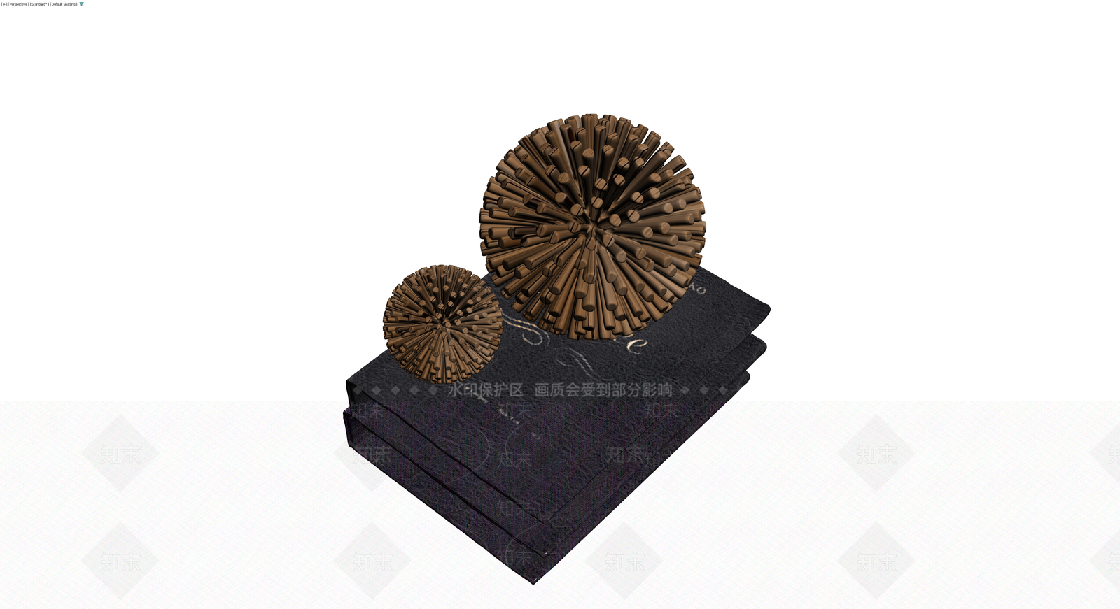 书籍与松果组合摆件3D模型下载【ID:1230157928】