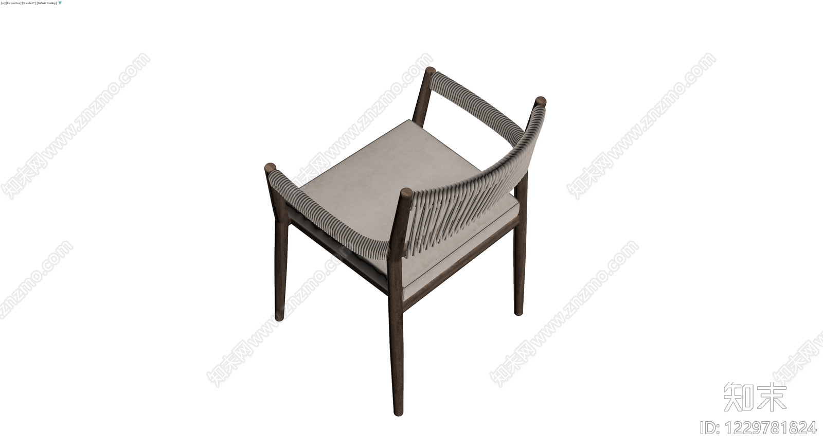 木质编织扶手椅3D模型下载【ID:1229781824】