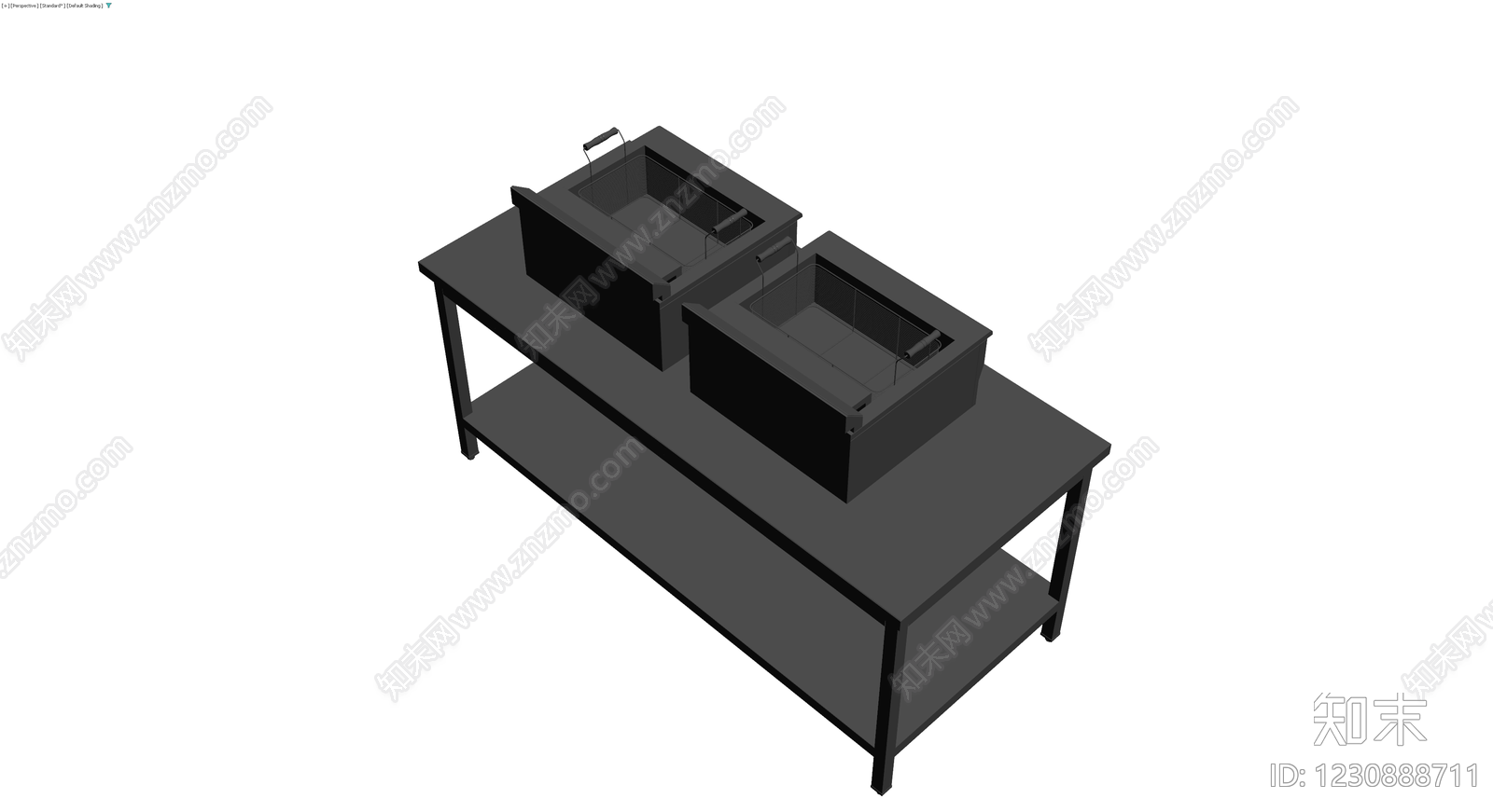 商用双炸炉配操作台3D模型下载【ID:1230888711】