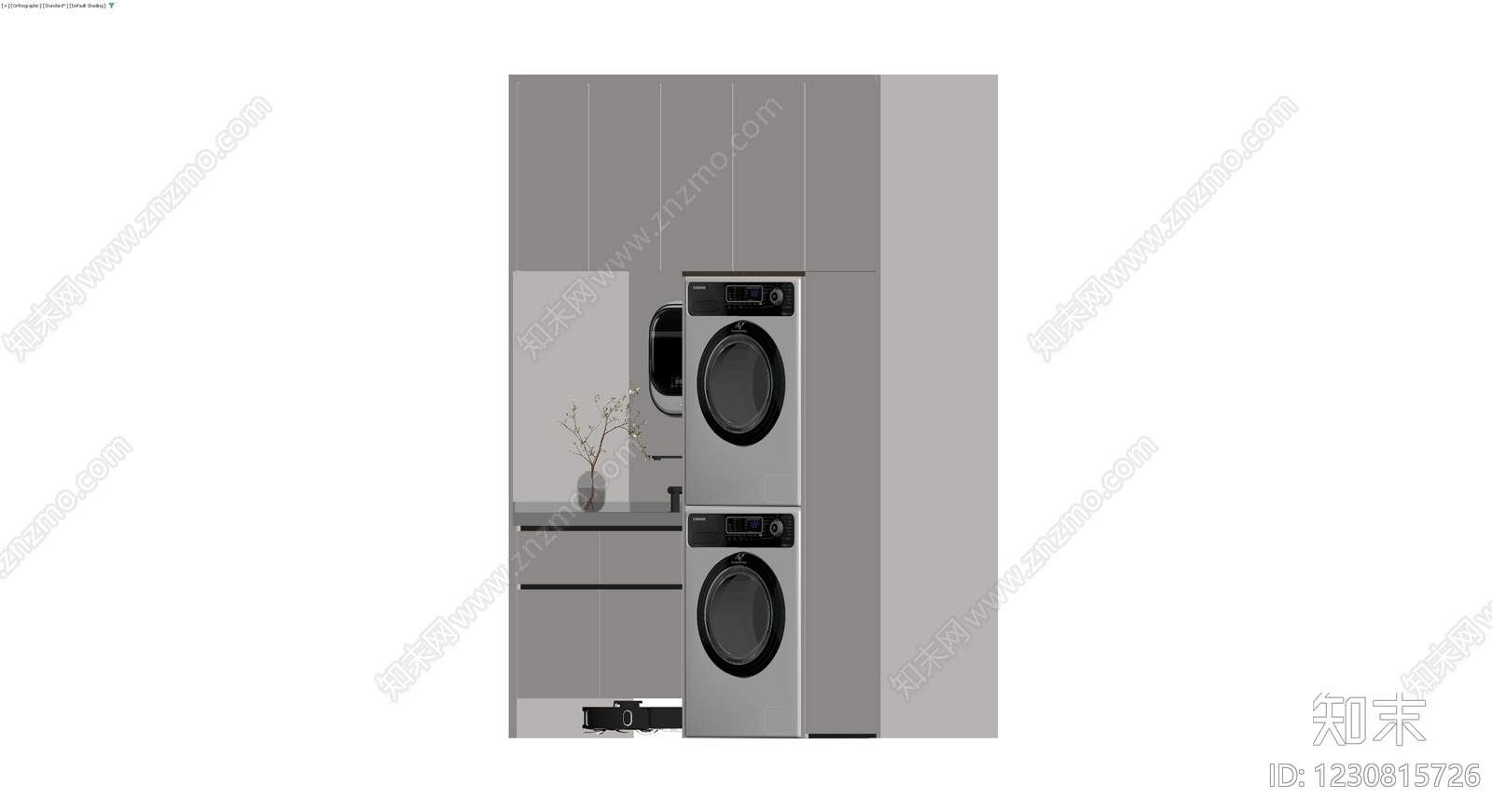 灰模洗衣柜组合体3D模型下载【ID:1230815726】