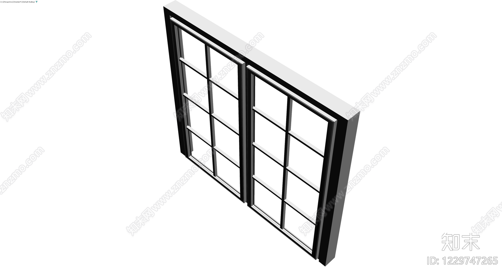 双扇玻璃窗组件3D模型下载【ID:1229747265】