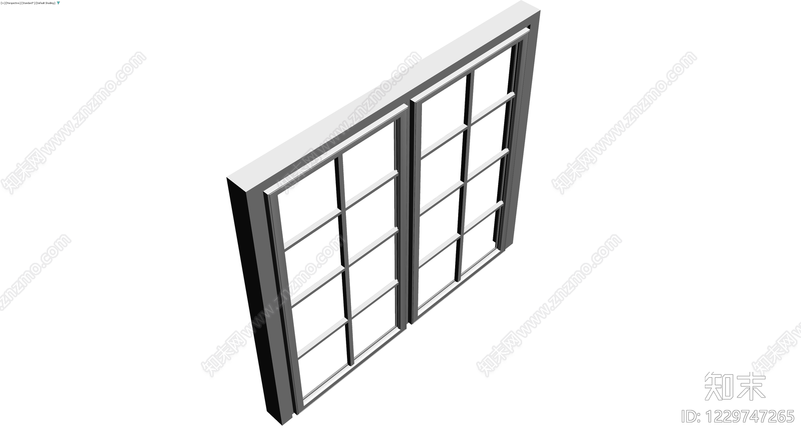 双扇玻璃窗组件3D模型下载【ID:1229747265】