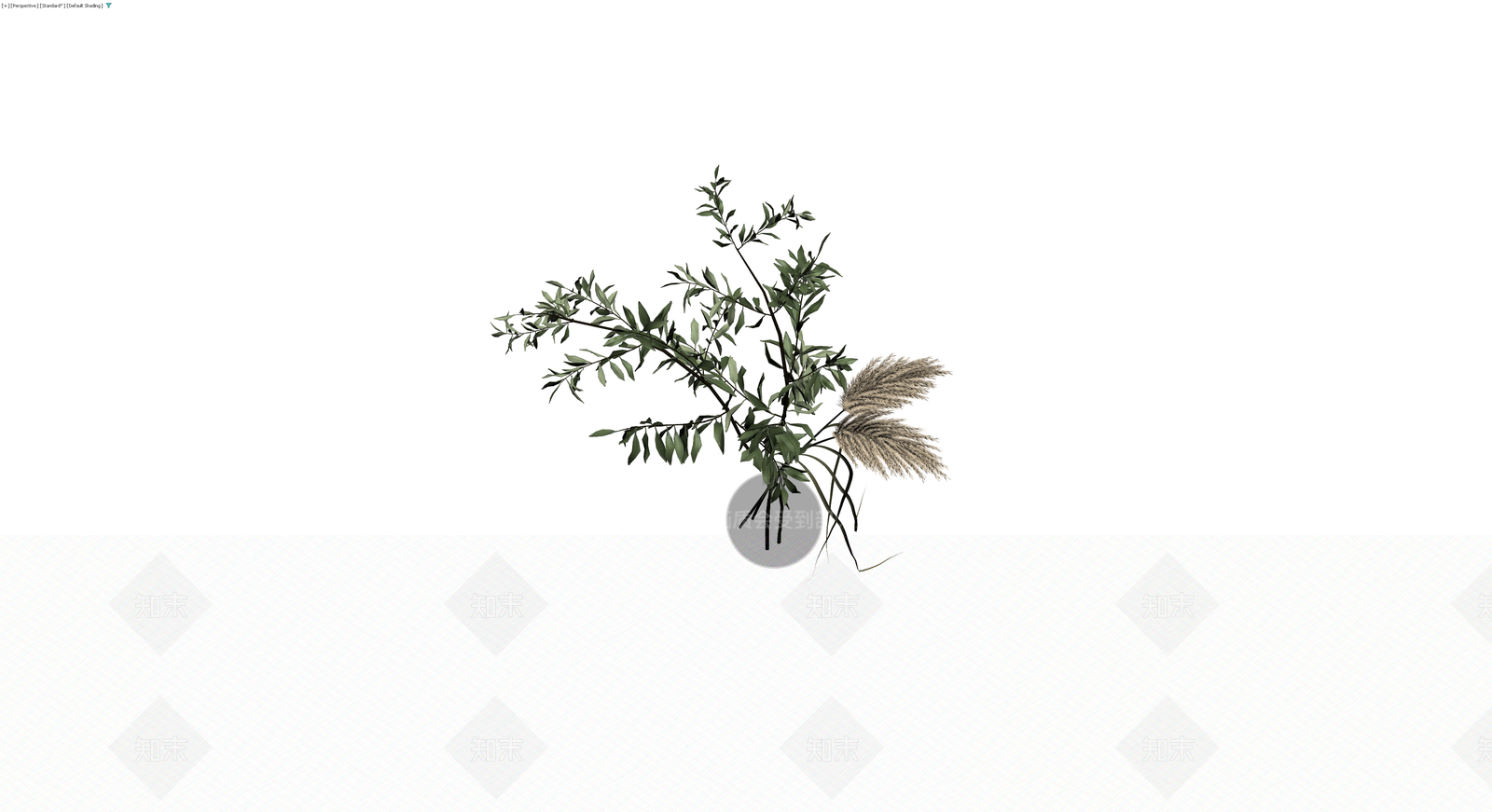 花瓶插绿植装饰组合3D模型下载【ID:1230578209】