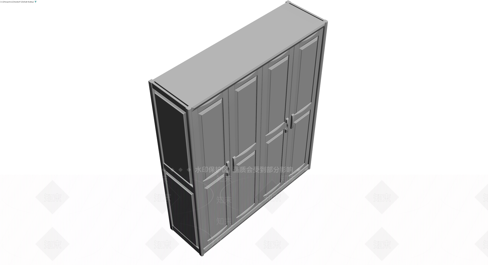 四门灰色储物柜3D模型下载【ID:1230571851】