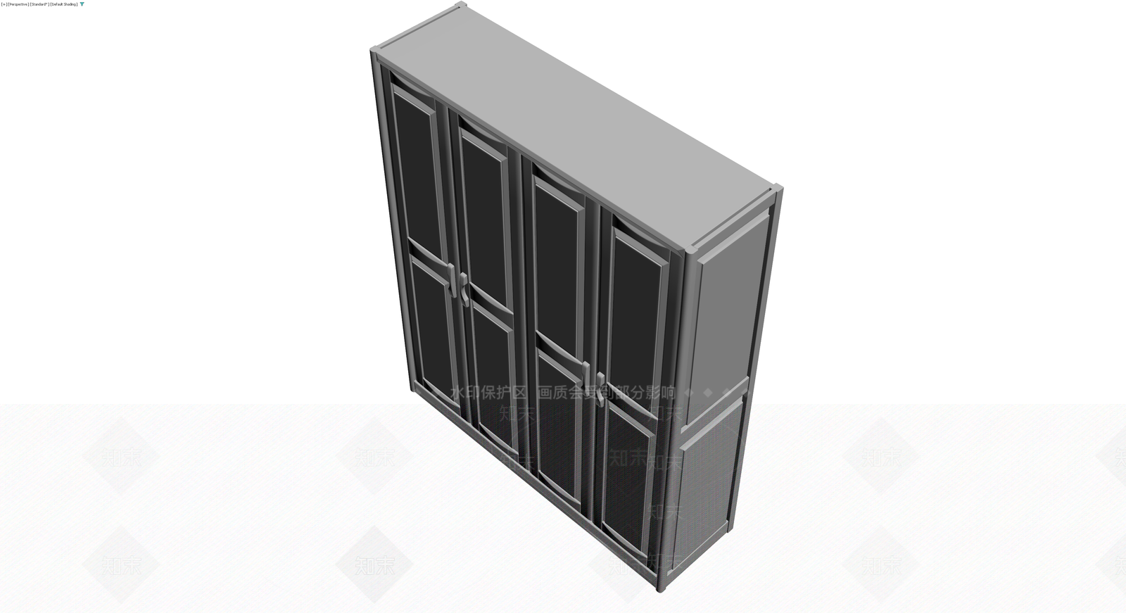 四门灰色储物柜3D模型下载【ID:1230571851】