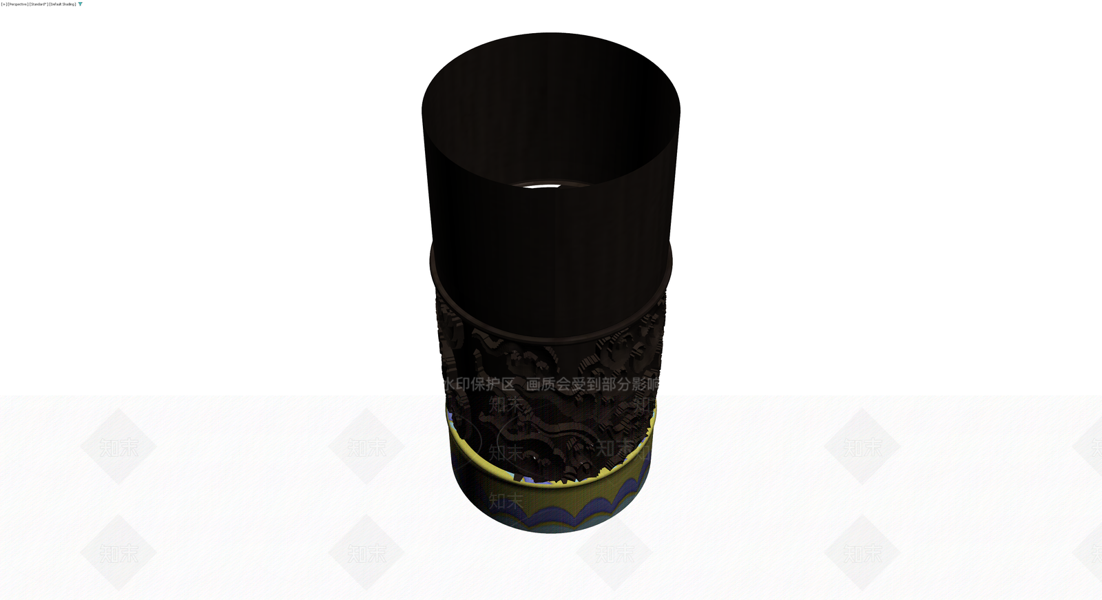 黑漆镂空雕花笔筒3D模型下载【ID:1230004991】