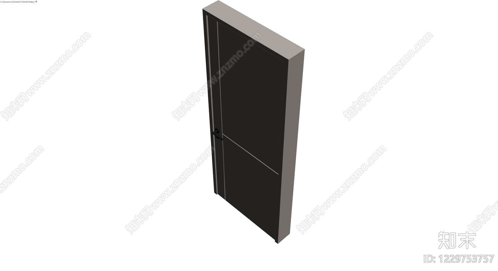 双板灰模室内门3D模型下载【ID:1229753757】