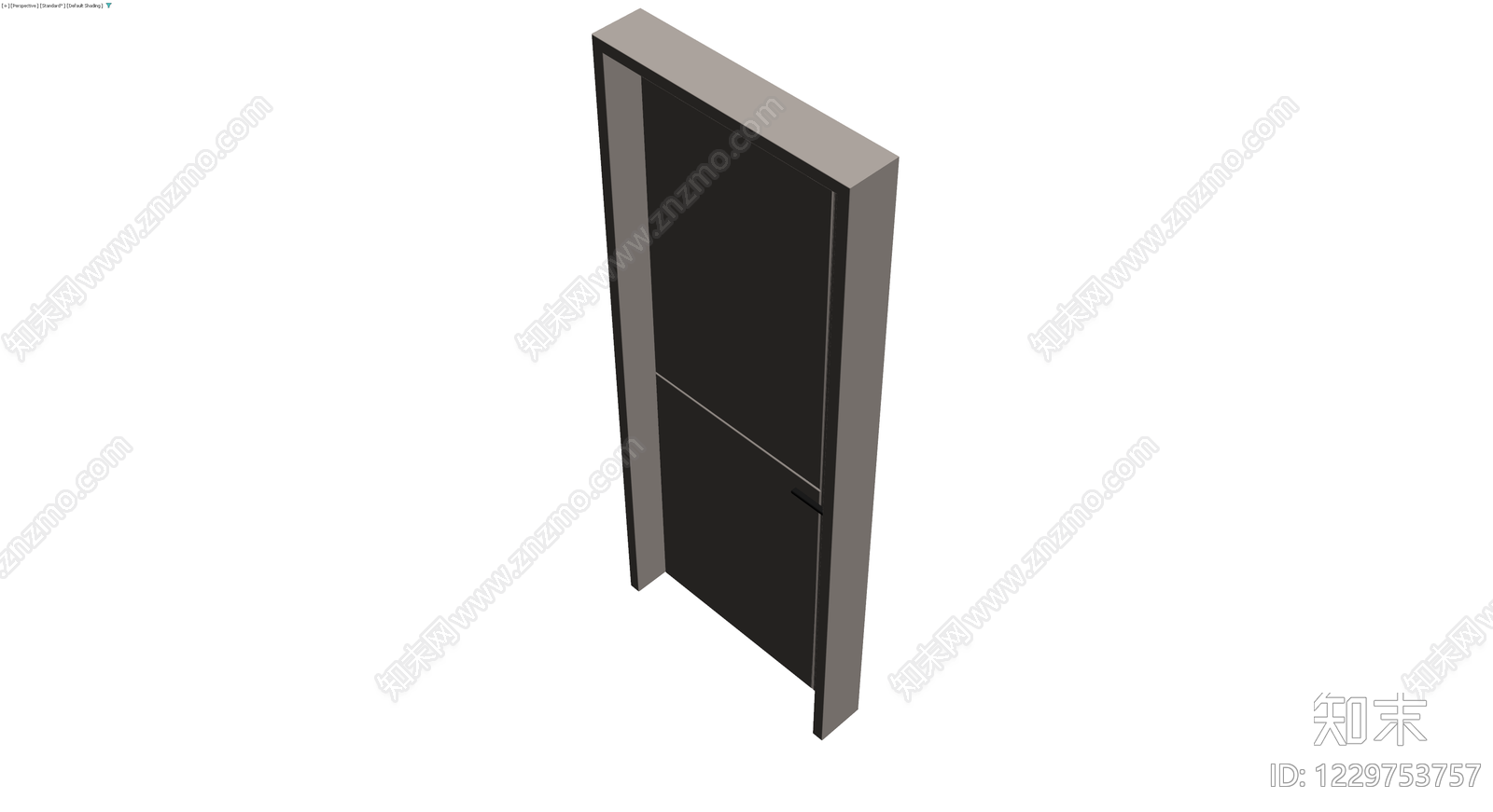 双板灰模室内门3D模型下载【ID:1229753757】