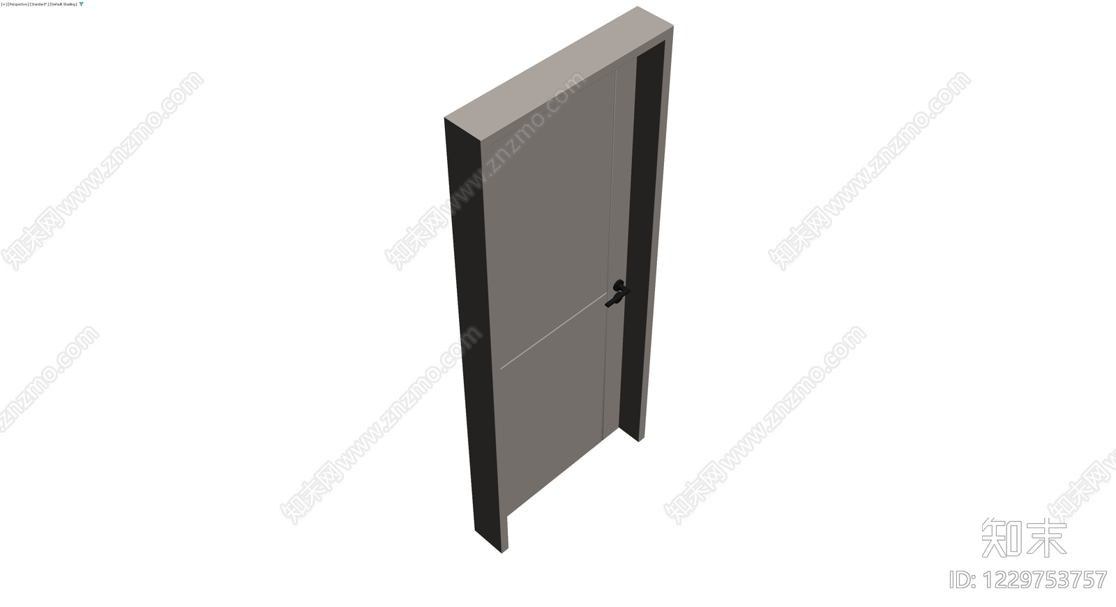 双板灰模室内门3D模型下载【ID:1229753757】