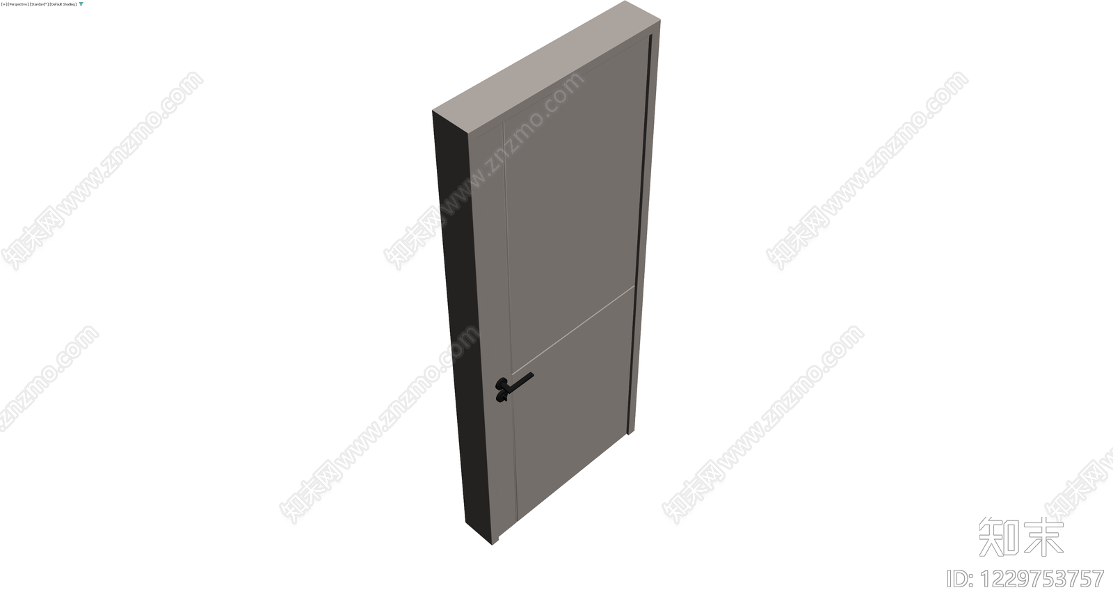 双板灰模室内门3D模型下载【ID:1229753757】
