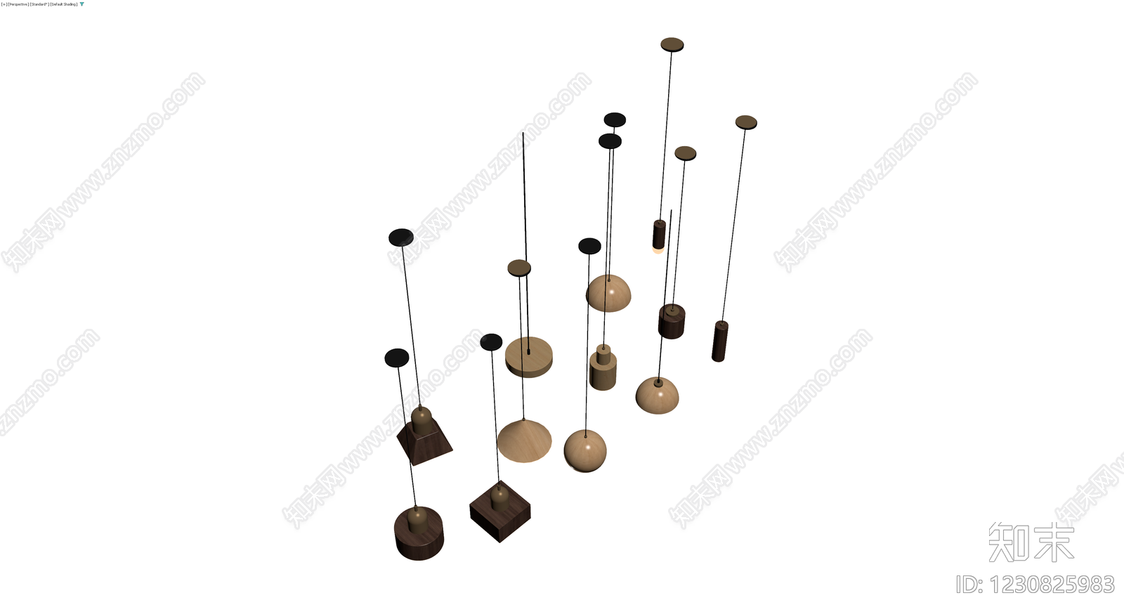 多款式吊灯组合3D模型下载【ID:1230825983】