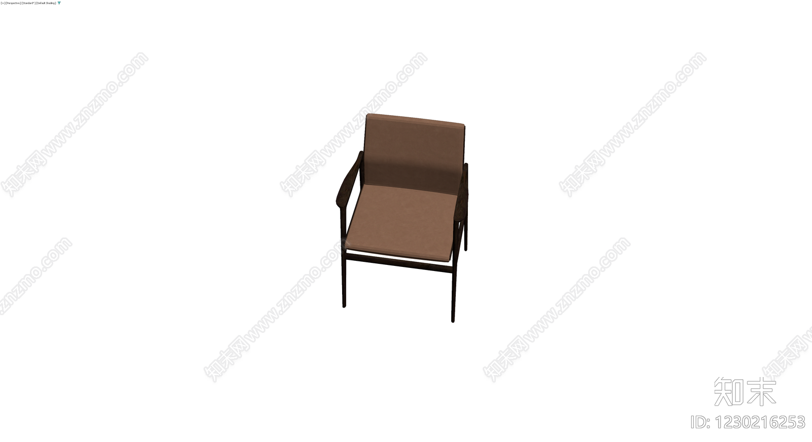 深色木质扶手椅3D模型下载【ID:1230216253】