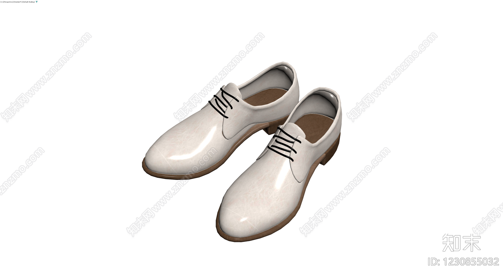 白色系带皮鞋模型3D模型下载【ID:1230855032】