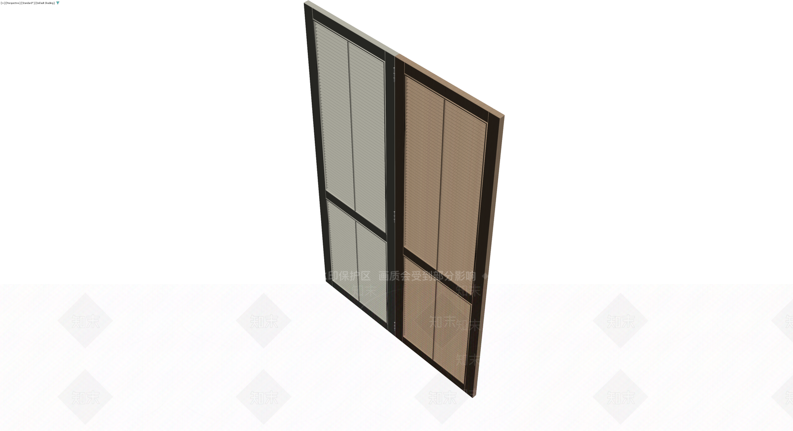 双扇木质百叶门3D模型下载【ID:1230377232】