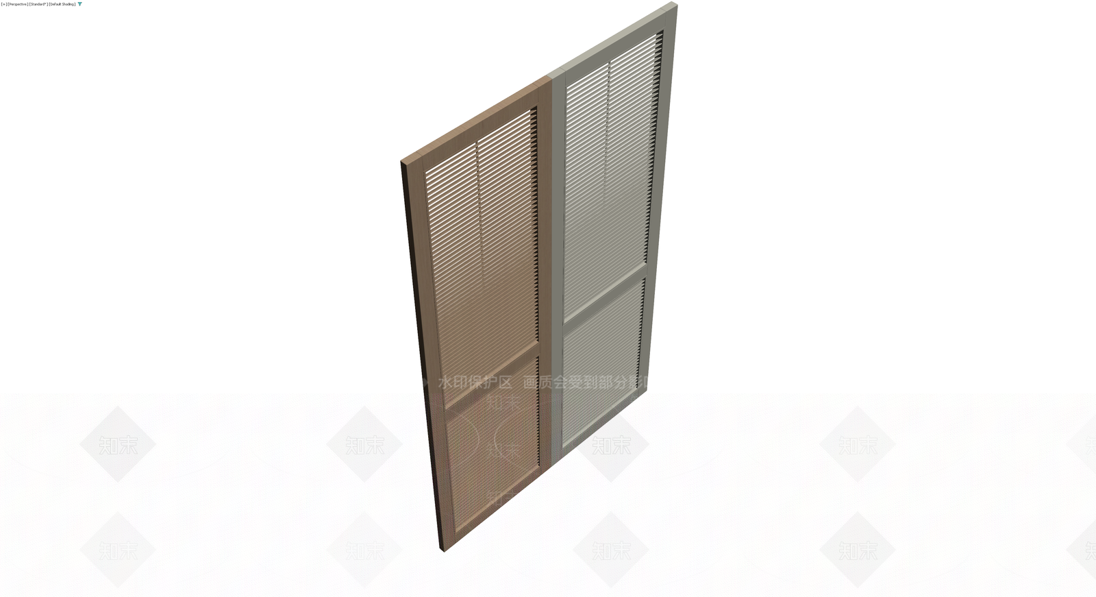 双扇木质百叶门3D模型下载【ID:1230377232】