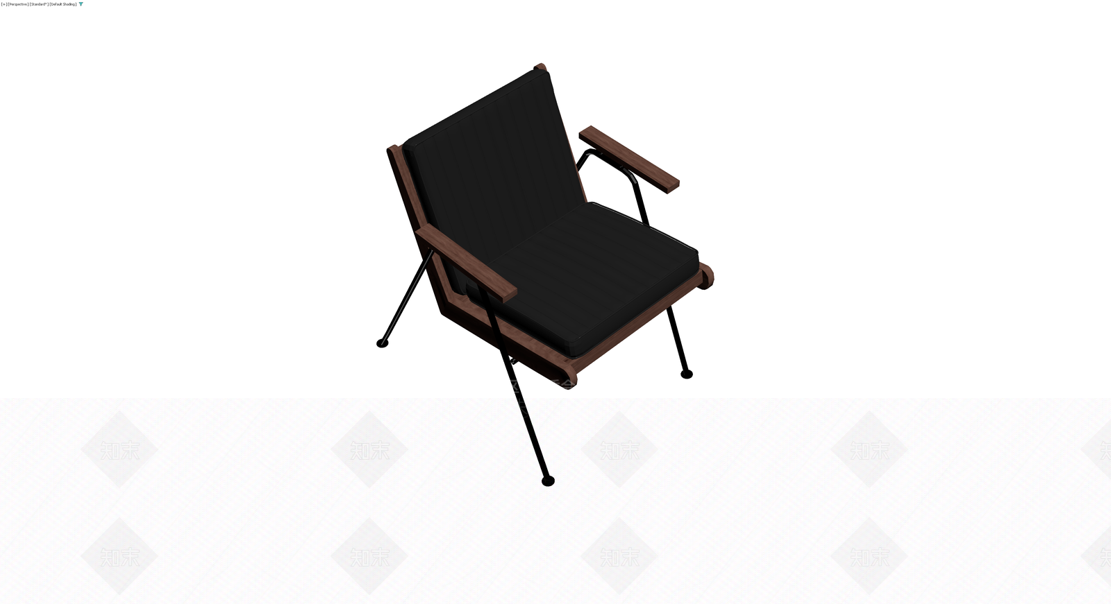 木质扶手休闲椅3D模型下载【ID:1230102812】