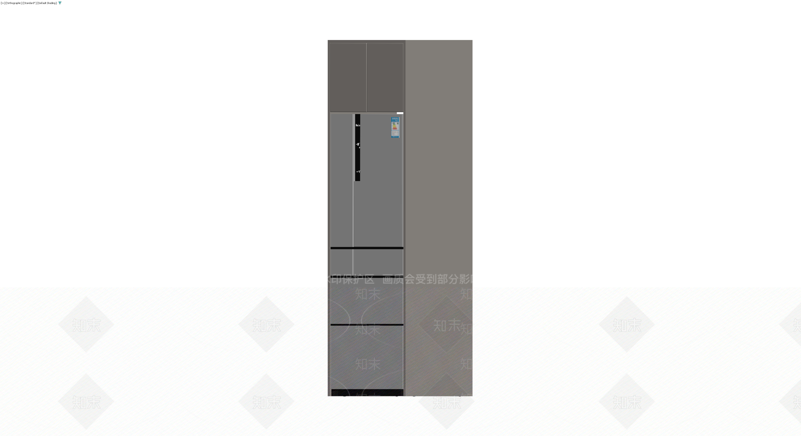 灰色多门冰箱模型3D模型下载【ID:1230165591】