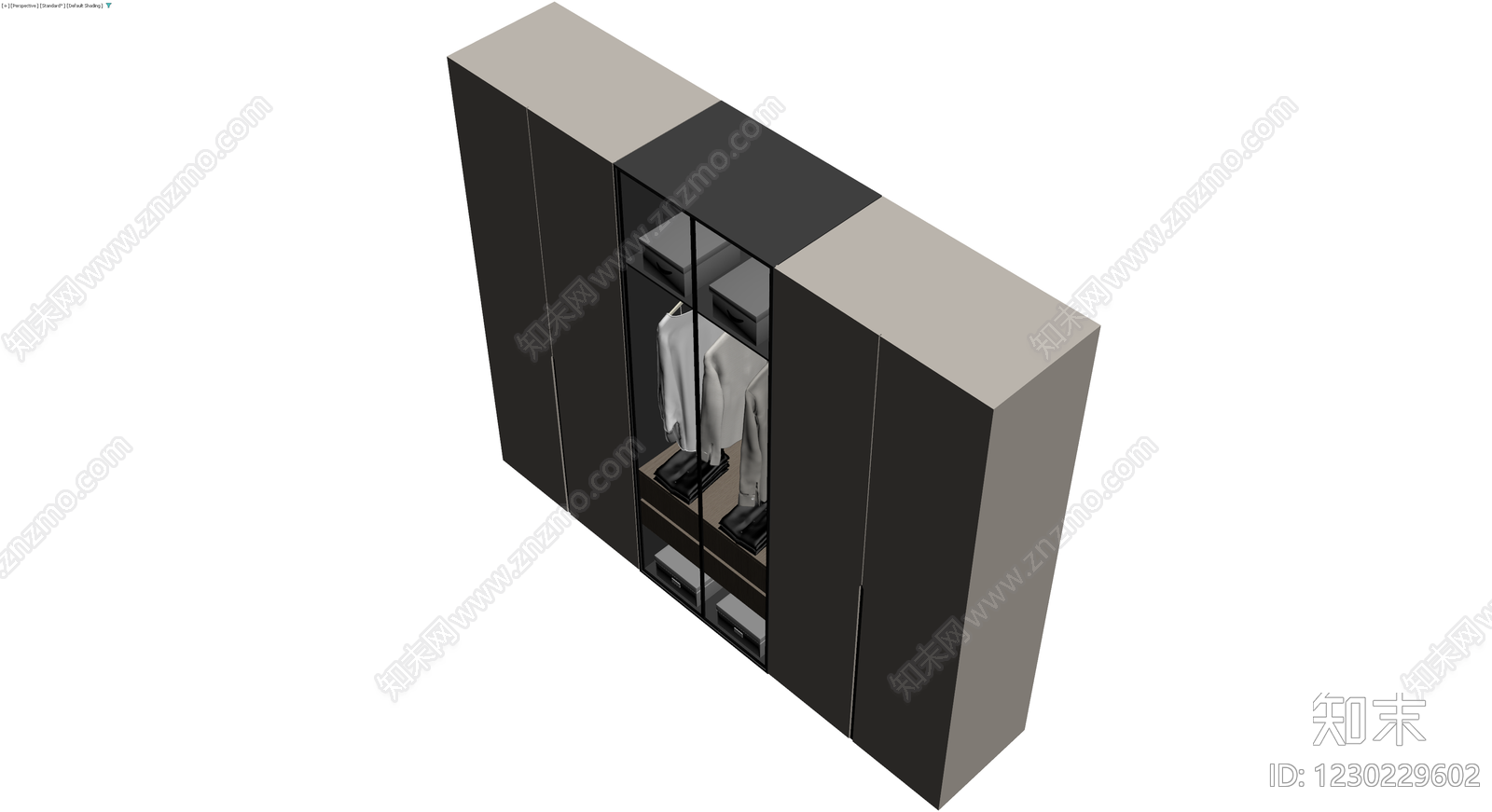 现代组合衣柜3D模型下载【ID:1230229602】