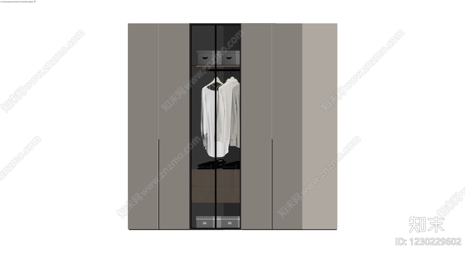 现代组合衣柜3D模型下载【ID:1230229602】