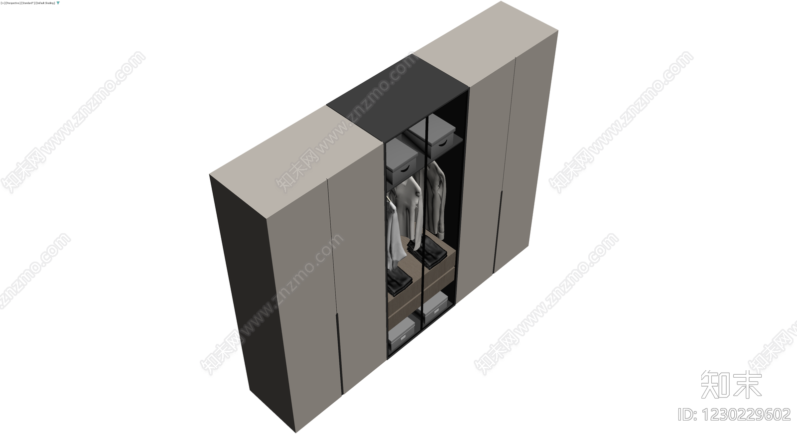 现代组合衣柜3D模型下载【ID:1230229602】