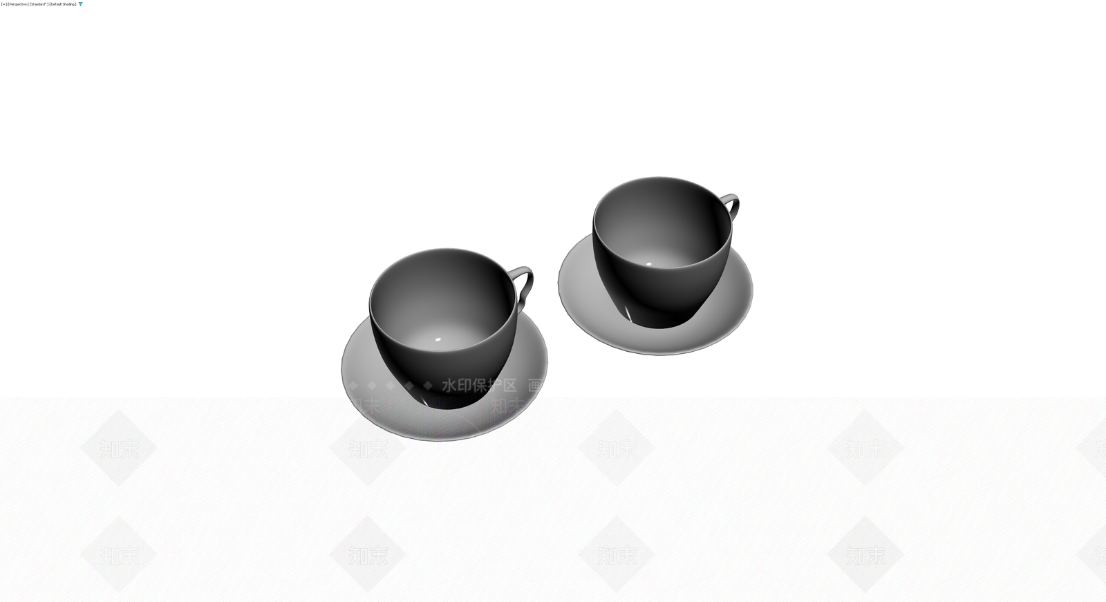 灰模咖啡杯碟组合3D模型下载【ID:1230419640】