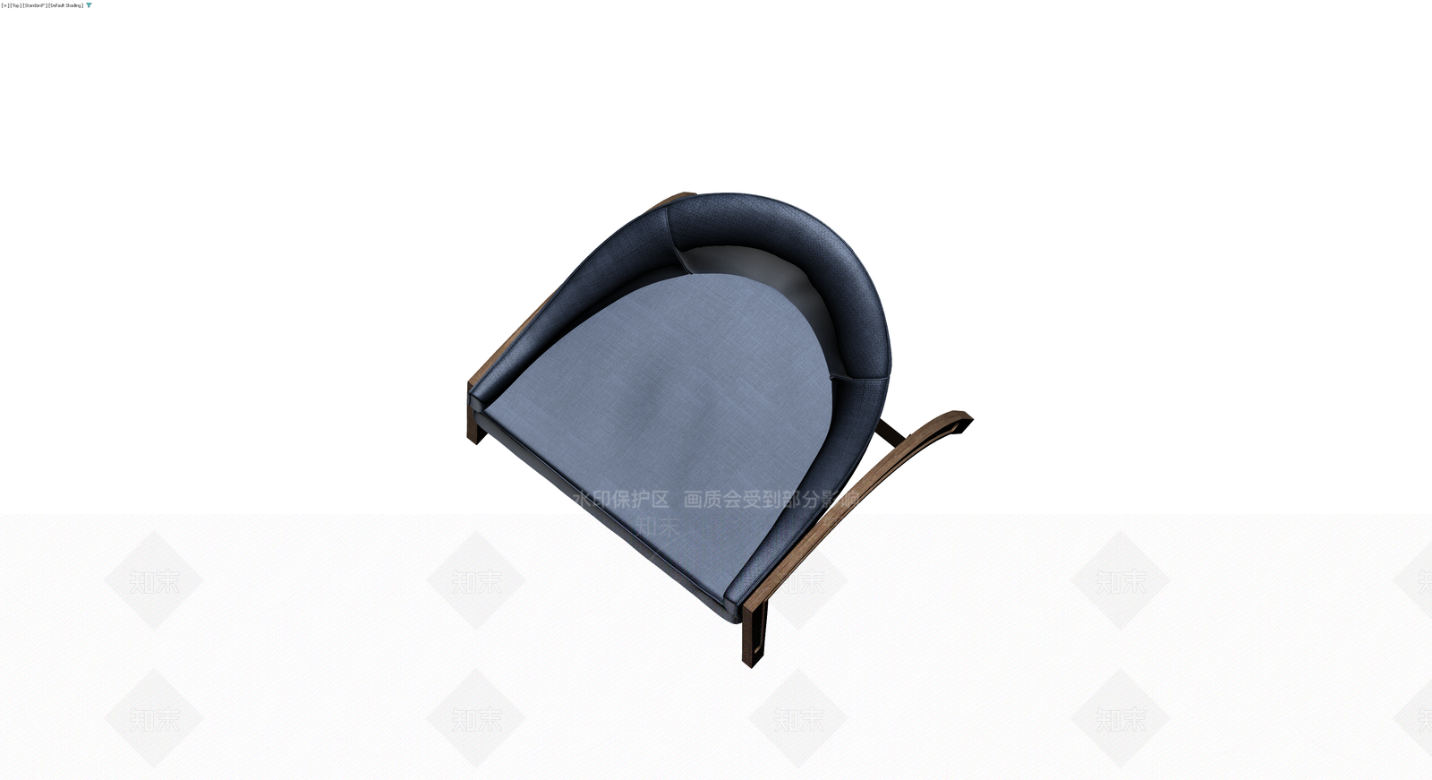 蓝色软包木质餐椅3D模型下载【ID:1230609165】
