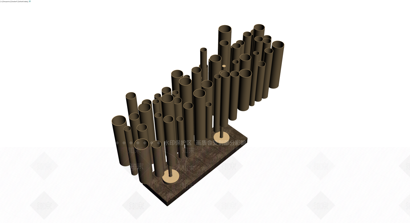 抽象管状装饰雕塑3D模型下载【ID:1230377879】