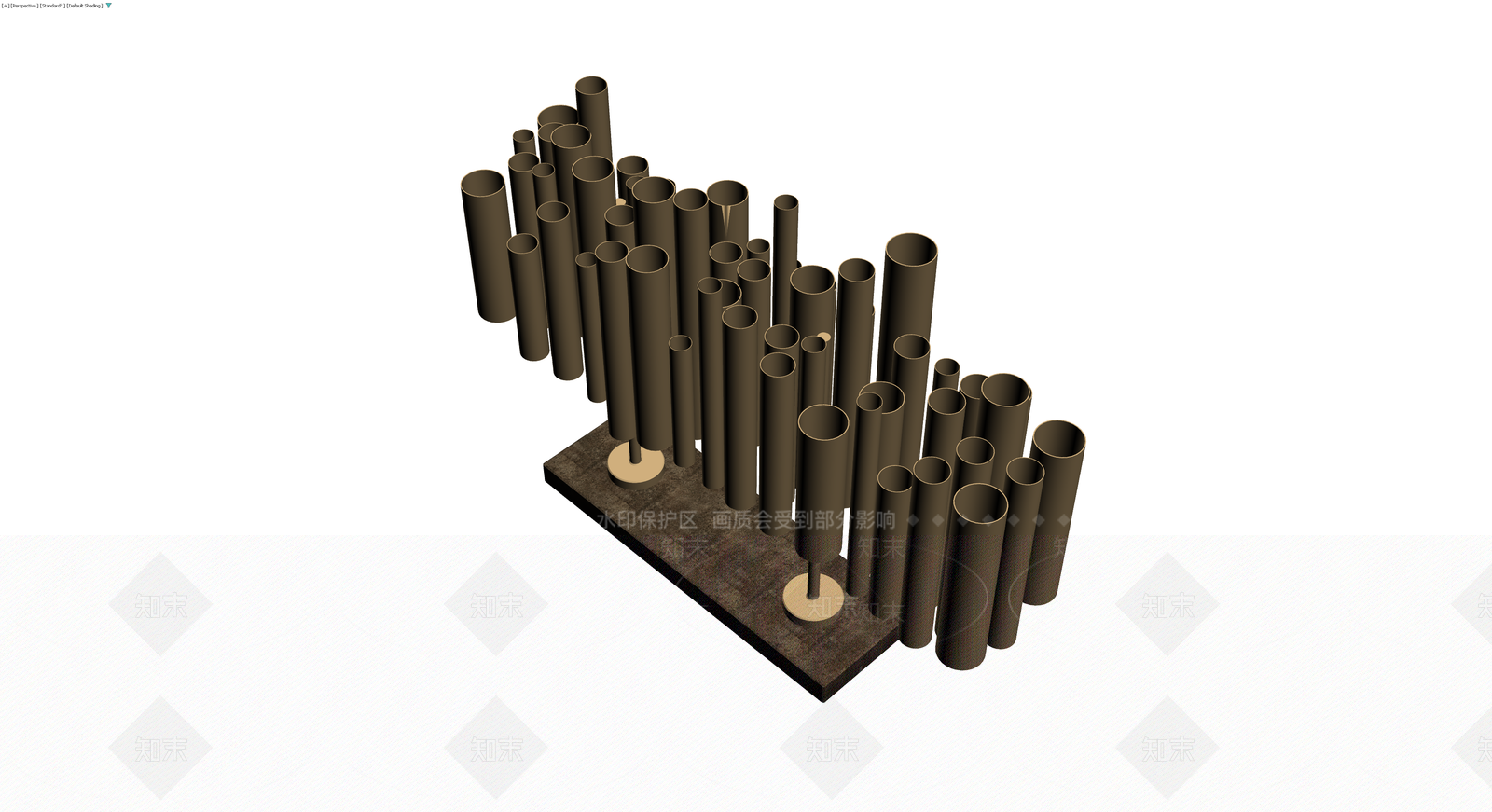 抽象管状装饰雕塑3D模型下载【ID:1230377879】