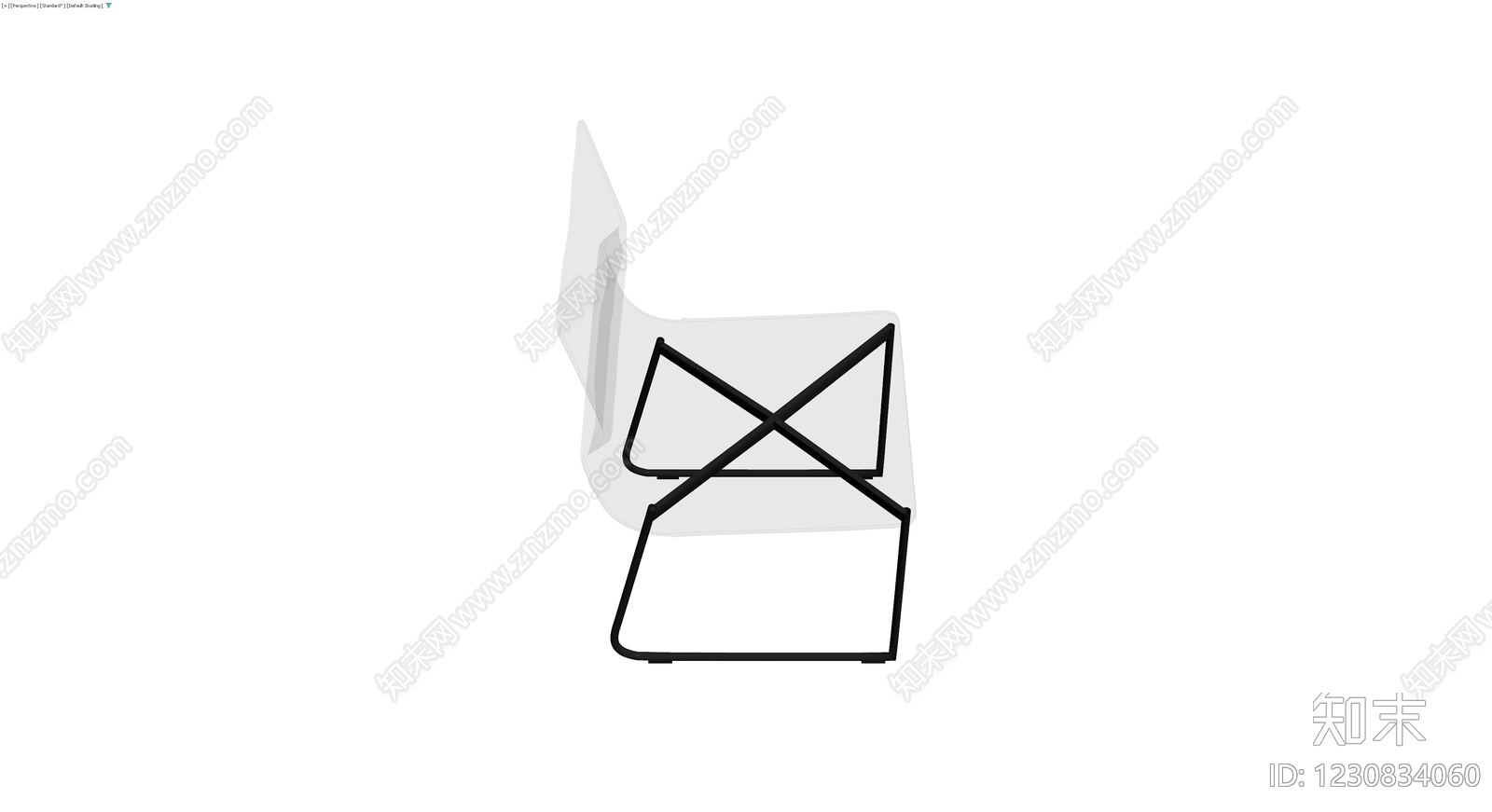 白座黑架现代餐椅3D模型下载【ID:1230834060】