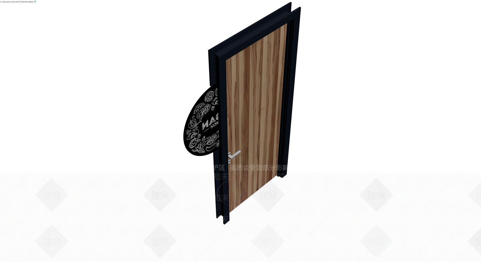 带标识的木纹门3D模型下载【ID:1230086986】