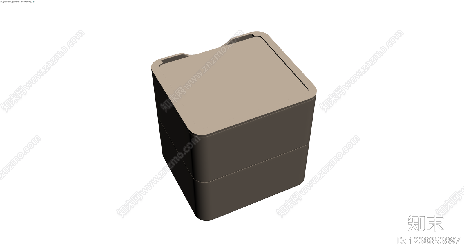 双抽屉收纳柜3D模型下载【ID:1230853897】
