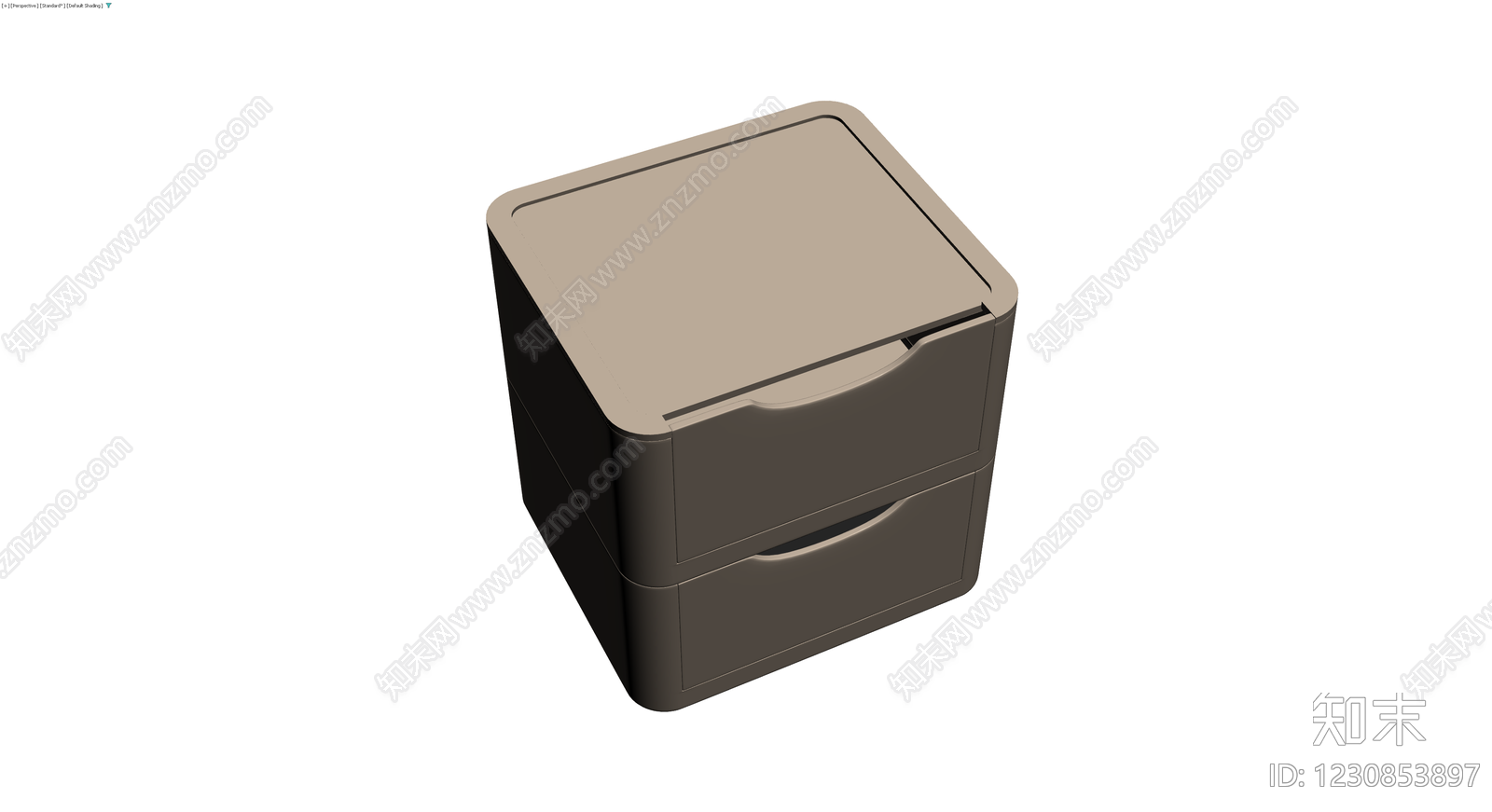 双抽屉收纳柜3D模型下载【ID:1230853897】