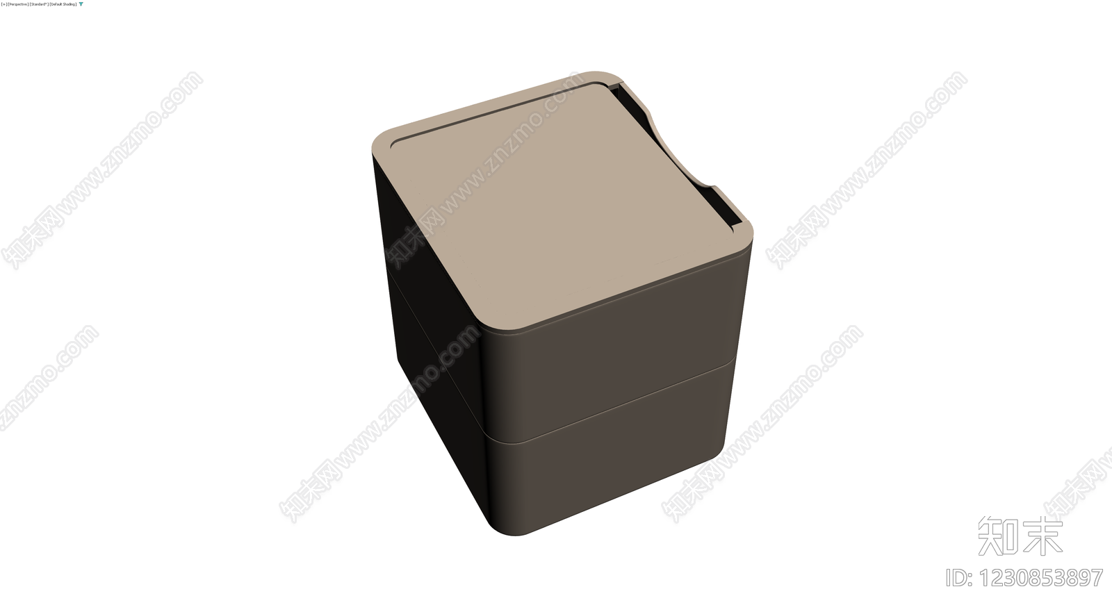 双抽屉收纳柜3D模型下载【ID:1230853897】