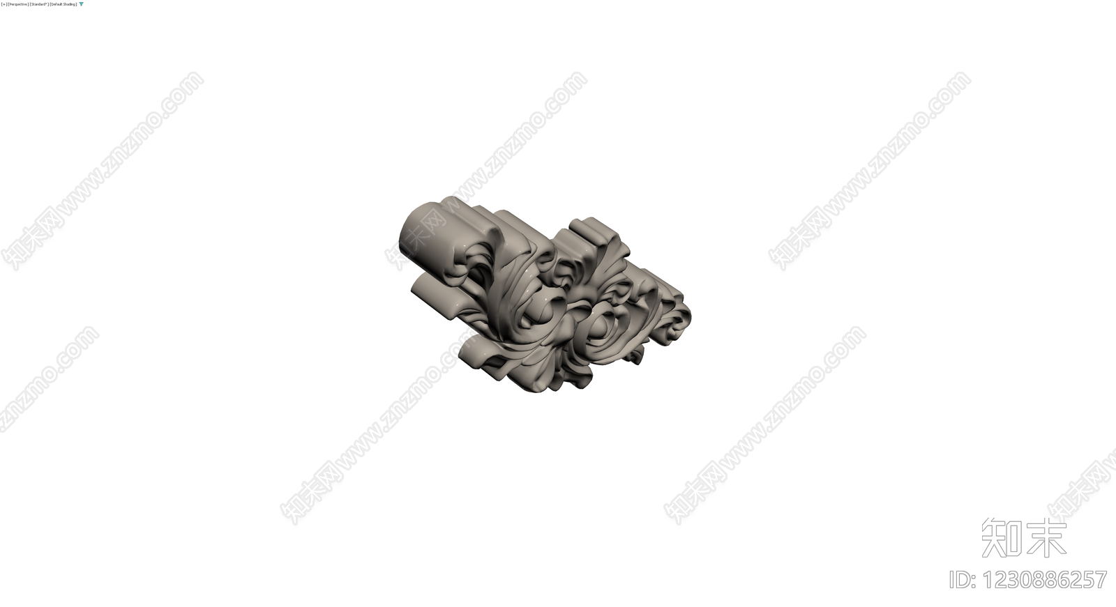 欧式卷草装饰构件3D模型下载【ID:1230886257】
