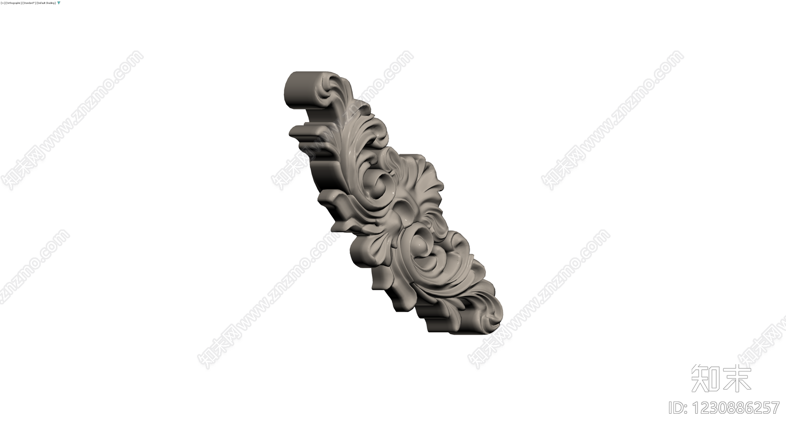 欧式卷草装饰构件3D模型下载【ID:1230886257】