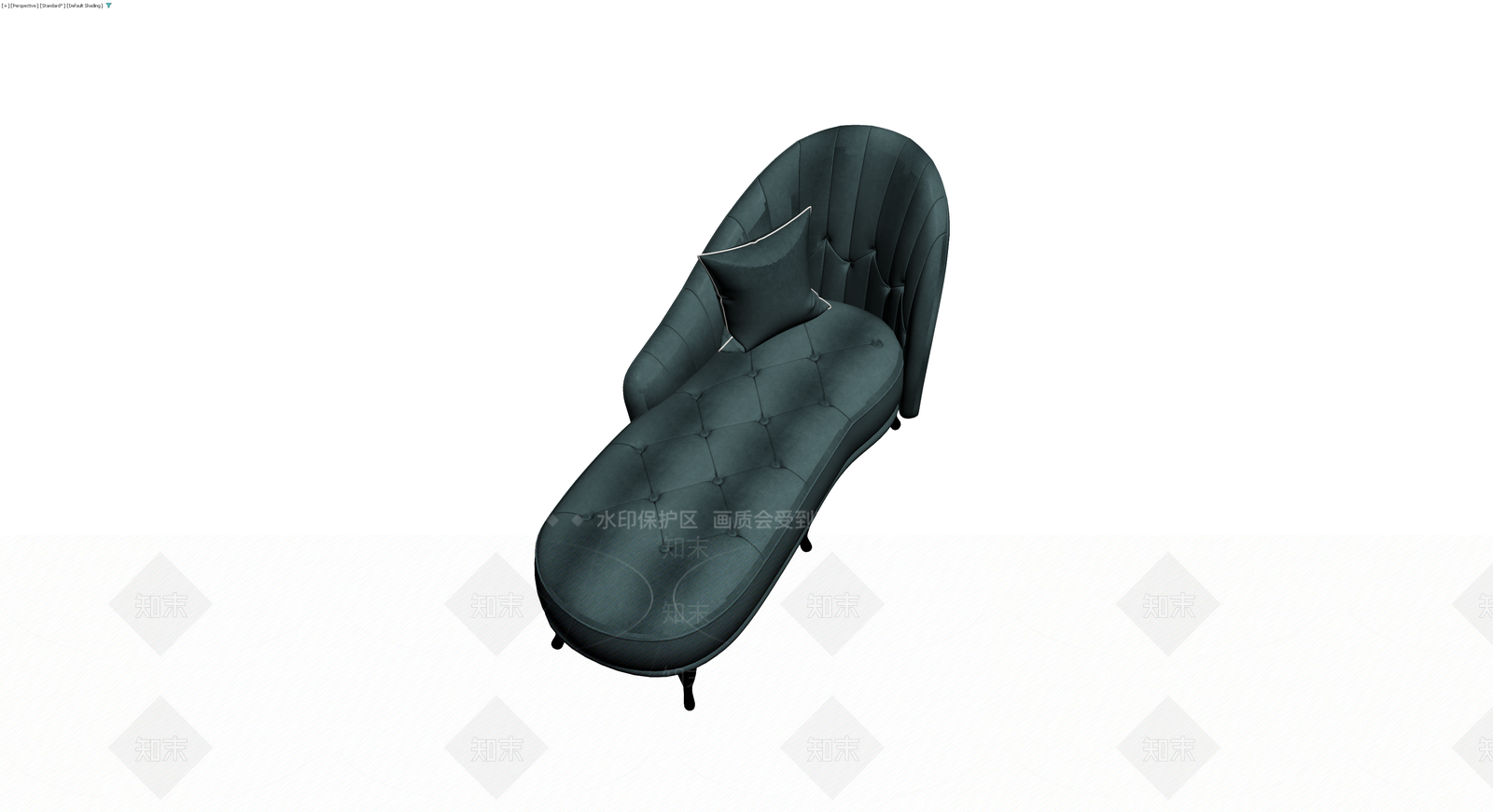 深绿色丝绒贵妃榻3D模型下载【ID:1230689213】