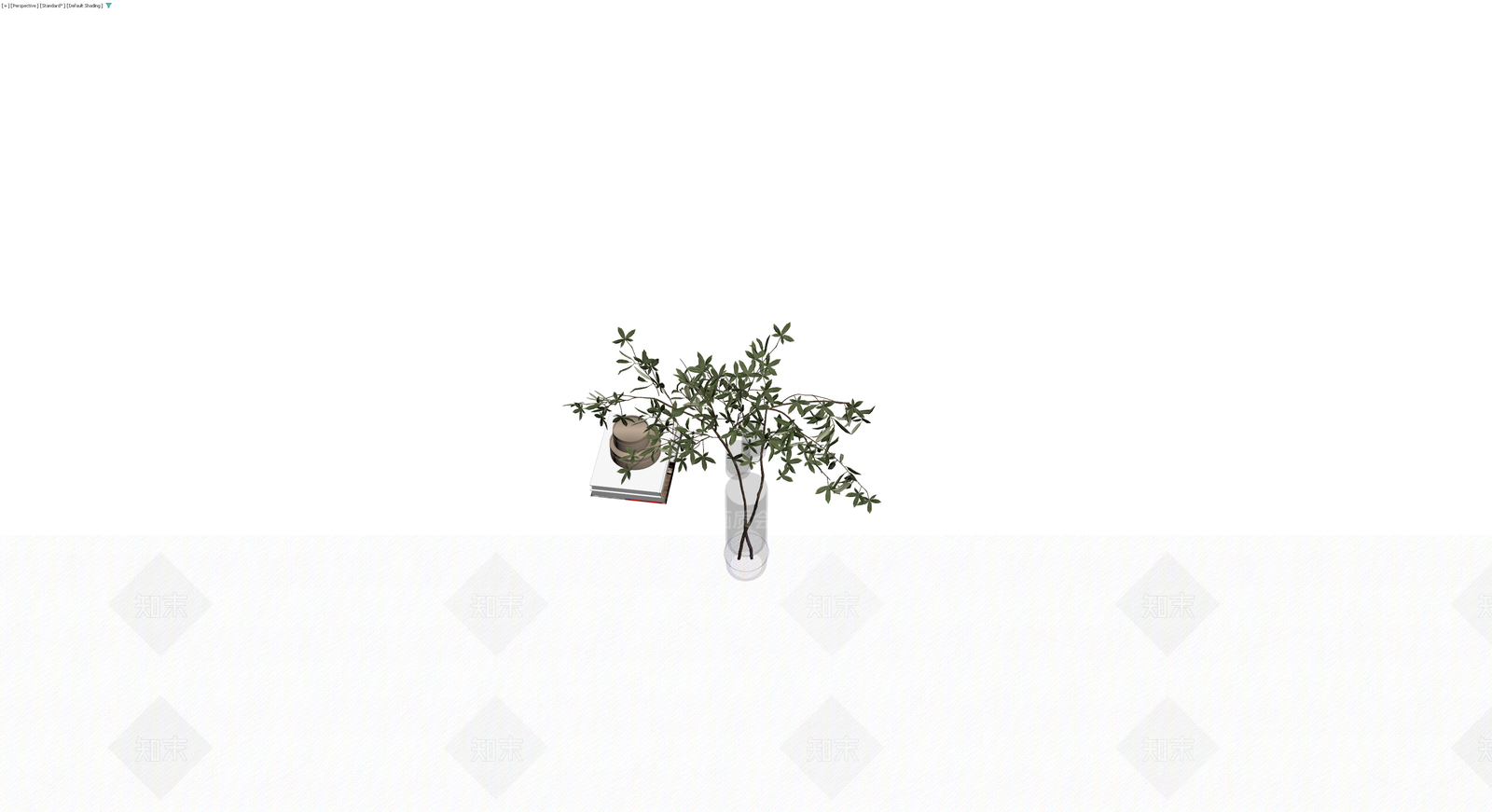 盆栽植物与书籍摆件组合3D模型下载【ID:1229661108】