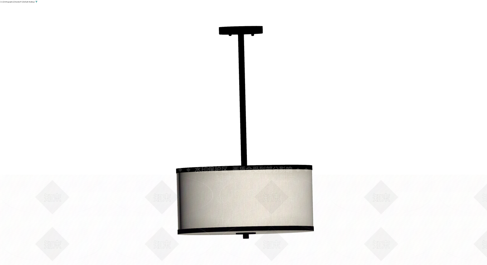 黑色框架米色布艺吊灯3D模型下载【ID:1230084561】