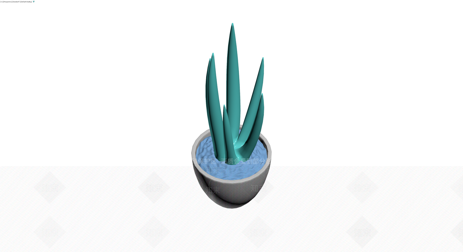 青色盆栽植物模型3D模型下载【ID:1230371429】