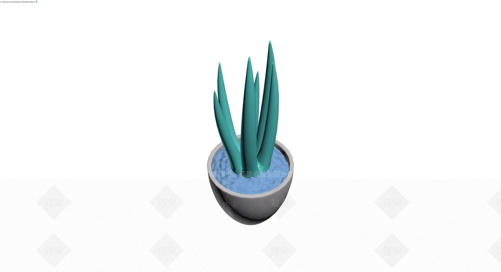 青色盆栽植物模型3D模型下载【ID:1230371429】