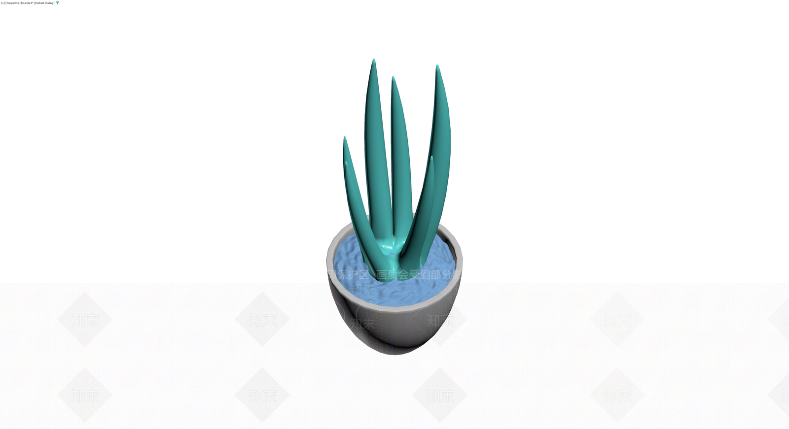 青色盆栽植物模型3D模型下载【ID:1230371429】