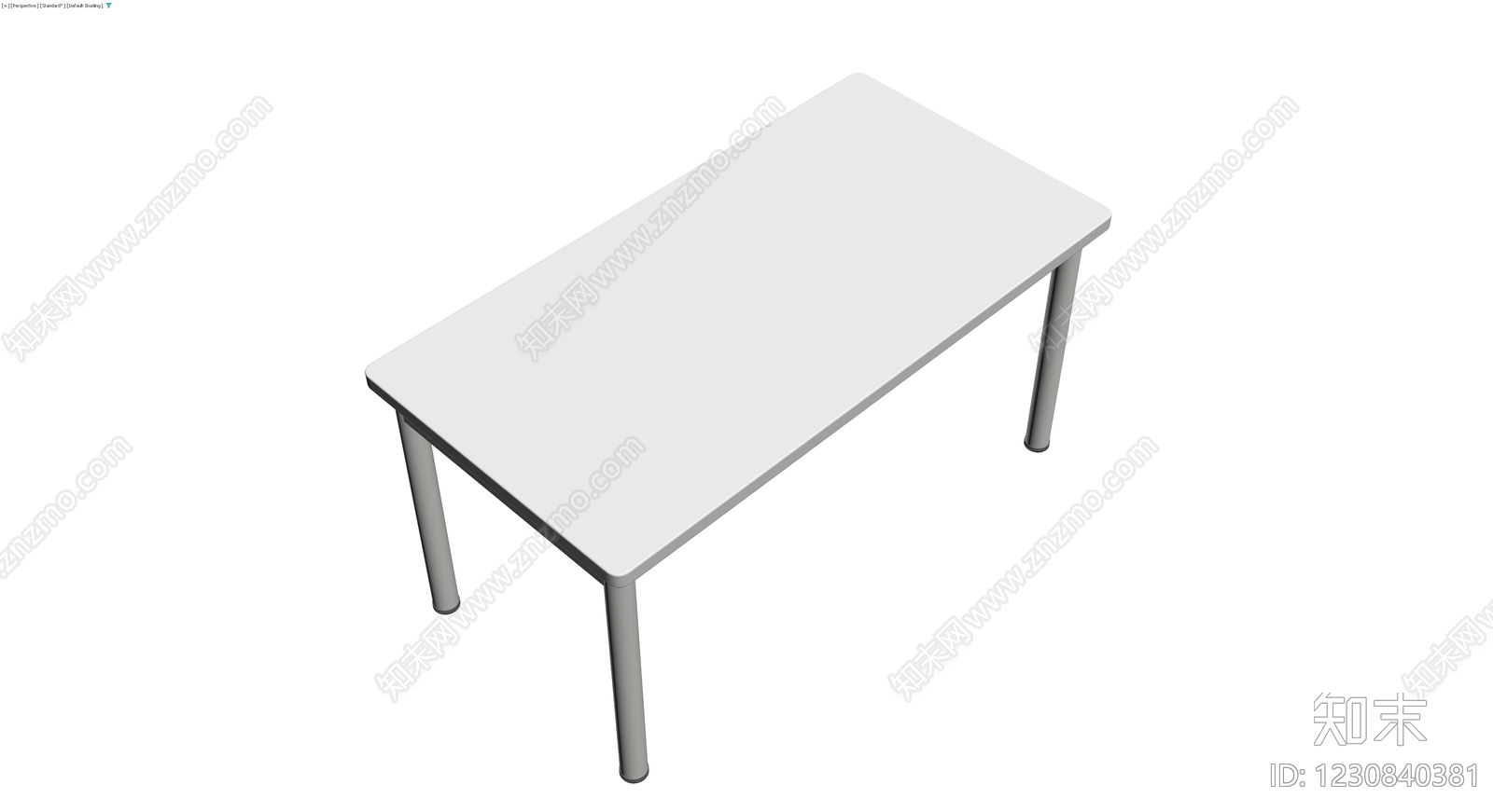 四柱矩形桌（灰模）3D模型下载【ID:1230840381】