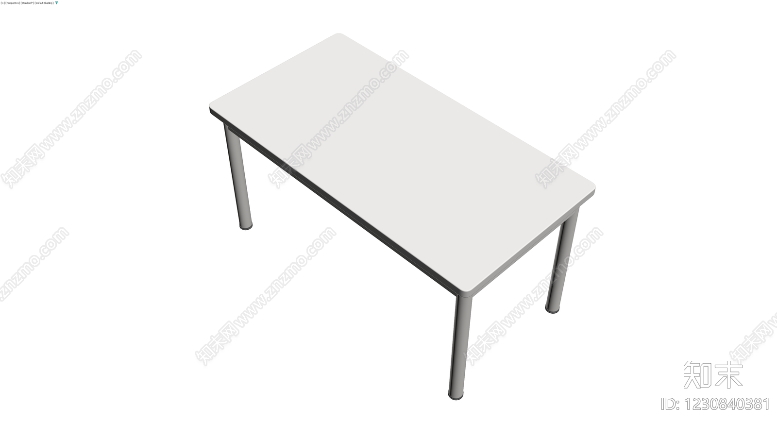 四柱矩形桌（灰模）3D模型下载【ID:1230840381】