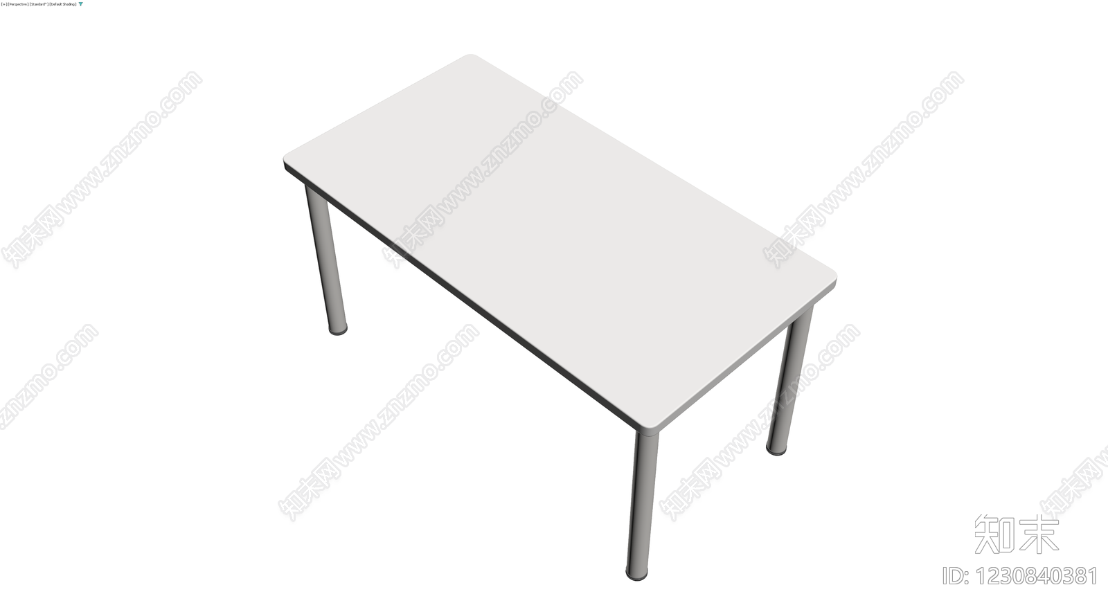 四柱矩形桌（灰模）3D模型下载【ID:1230840381】