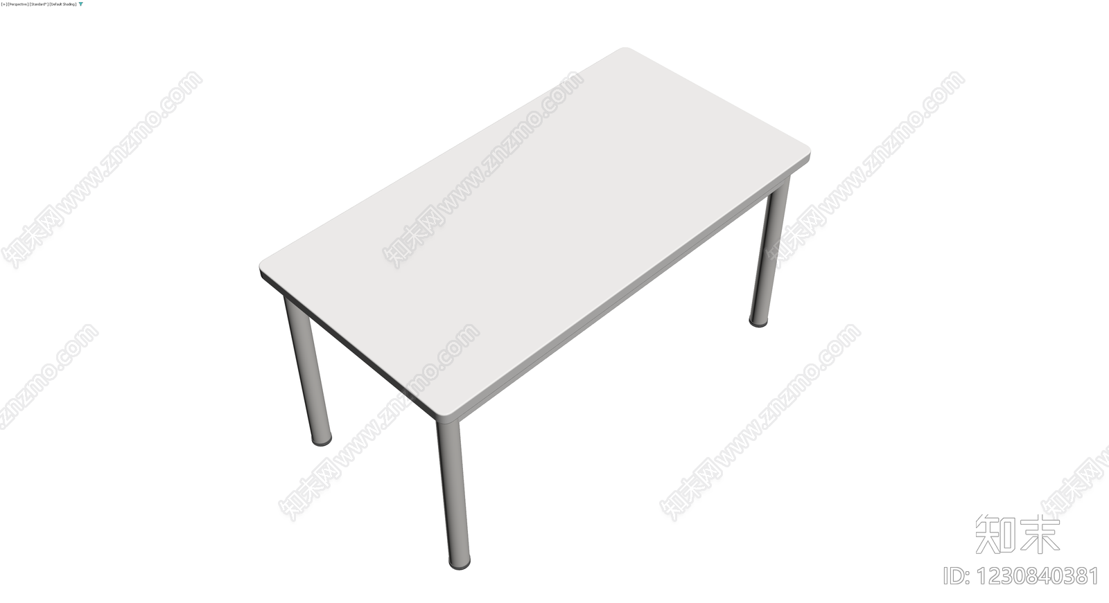 四柱矩形桌（灰模）3D模型下载【ID:1230840381】