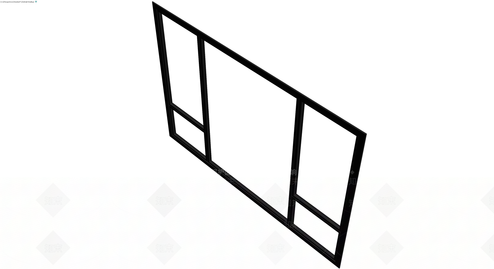 黑框三扇玻璃隔断3D模型下载【ID:1230461123】